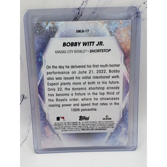 2023 Topps Series 1 Stars Of MLB #SMLB-17 Bobby Witt Jr Kansas City Royals - Picture 2 of 4
